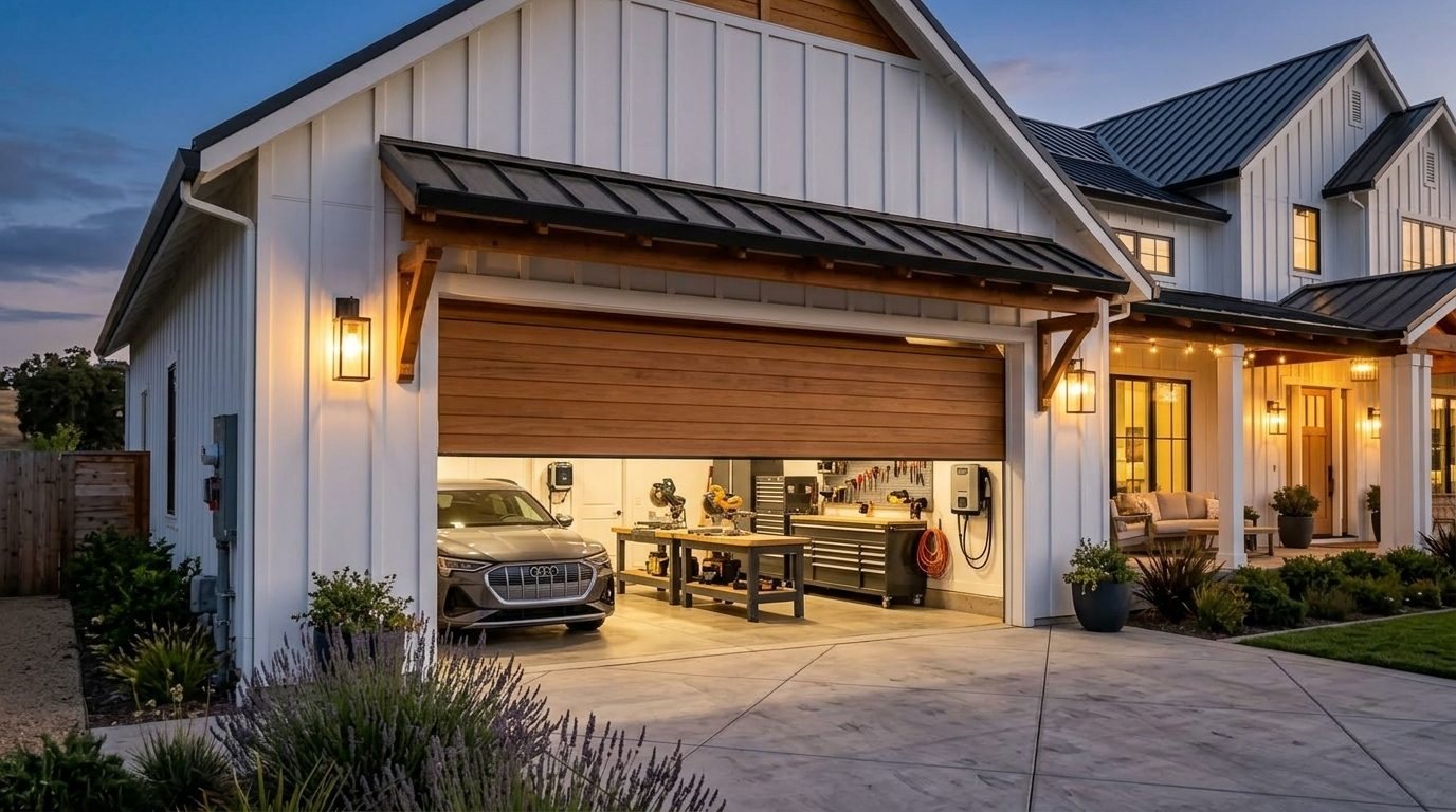 Aisha Mobile Garage Door Repair Garage Door Gliding Open Revealing Warm Illuminated Interior